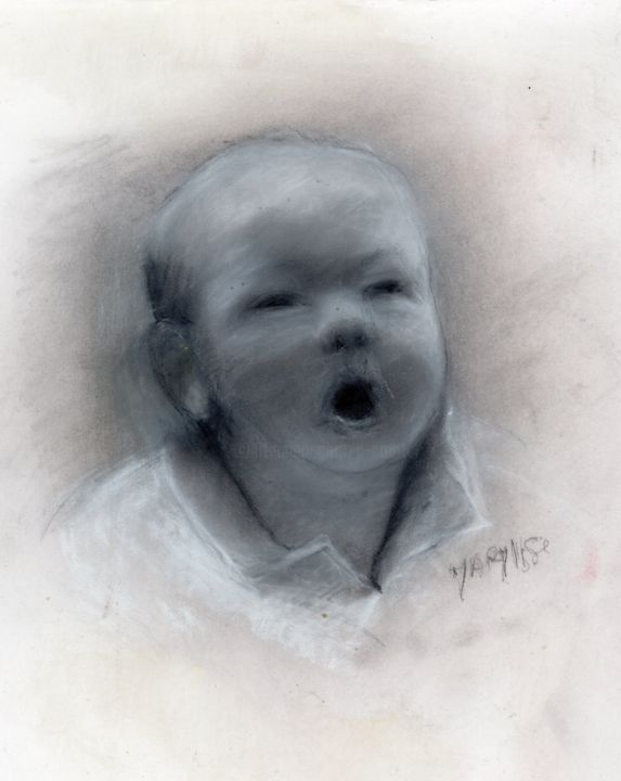 Drawing titled "BB" by Marie-Lise Courtel, Original Artwork, Pencil