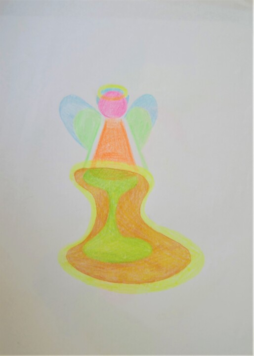 Desenho intitulada "Homok órán angyal" por D. D Énes Á, Obras de arte originais, Lápis