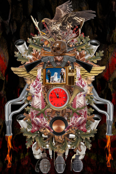 Arte digital titulada "cuckoo clock" por David Luyten, Obra de arte original, Trabajo Digital 2D