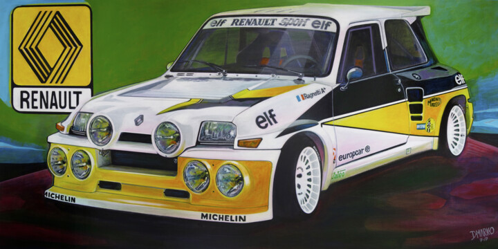 Painting titled "Renault 5 Turbo 1981" by D-Marko-O, Original Artwork, Acrylic