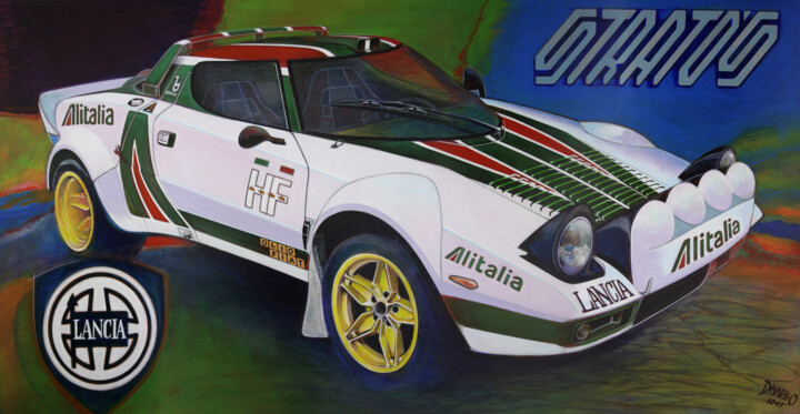 Pittura intitolato "Lancia Statos HF Ra…" da D-Marko-O, Opera d'arte originale, Acrilico