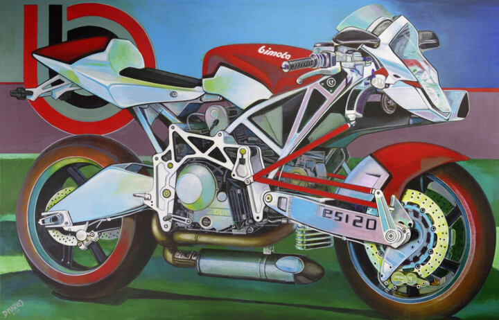 Painting titled "Bimota TESI-2D, 2015" by D-Marko-O, Original Artwork, Acrylic