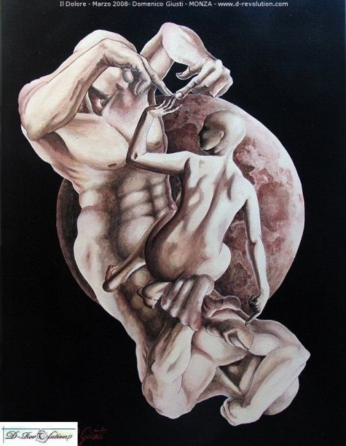 Painting titled "il dolore" by Domenico Giusti, Original Art,