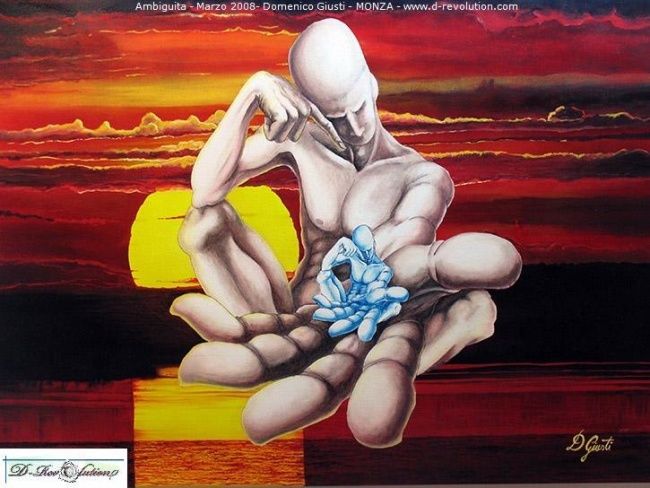 Painting titled "Ambiguita" by Domenico Giusti, Original Art,