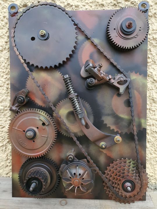 Sculpture intitulée "Machine à remonter…" par D.S.A.Rt, Œuvre d'art originale, Métaux
