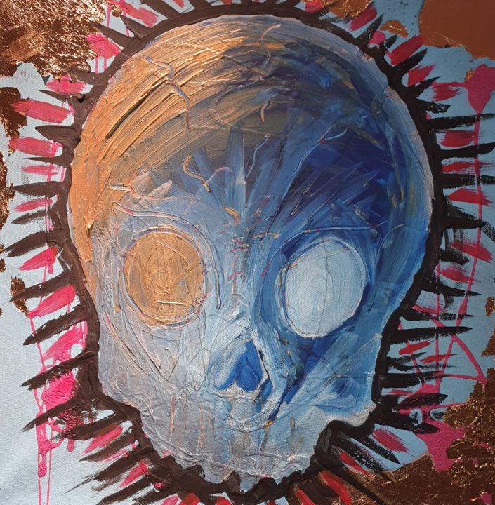 Painting titled "Calavera" by D.S.A.Rt, Original Artwork, Acrylic