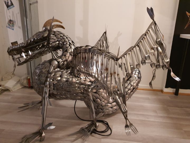 Sculpture titled "GRAND DRAGON by DSA…" by D.S.A.Rt, Original Artwork, Stainless Steel