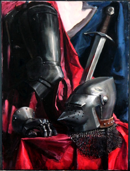 Painting titled "Досехи 15го века" by Данил Колпакчи, Original Art, Oil
