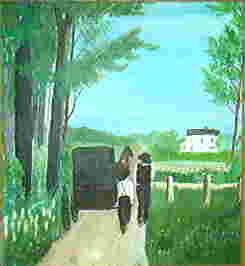 Painting titled "going to Eli's house" by David Chupp, Original Artwork