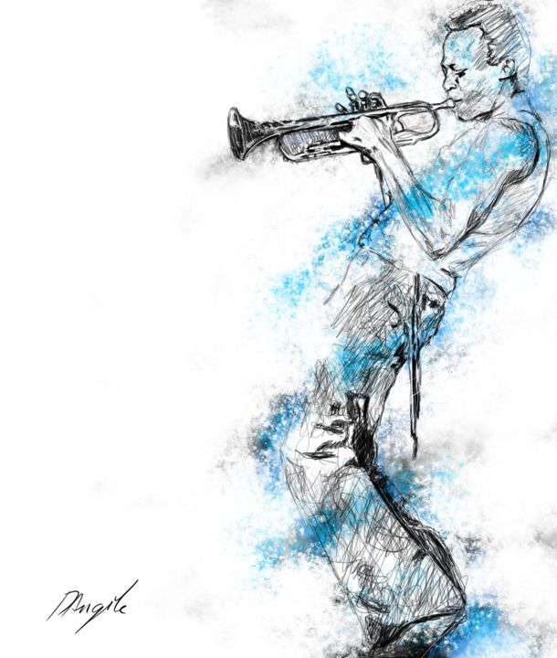 Arts numériques intitulée "Miles Davis" par Jérémy Bartoli, Œuvre d'art originale