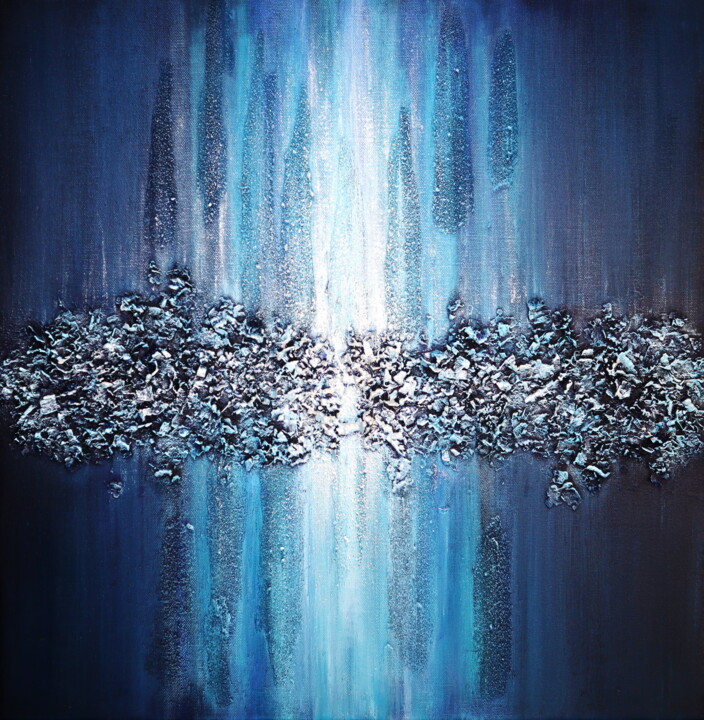 Peinture intitulée "Licht blauw" par Daan Corstjens, Œuvre d'art originale, Acrylique Monté sur Châssis en bois