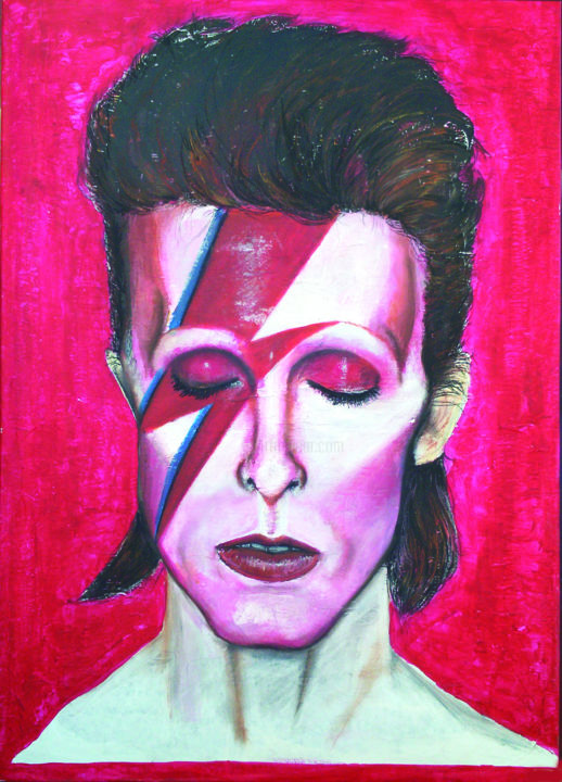 Peinture intitulée "Bowie" par Daart Feelings, Œuvre d'art originale, Acrylique