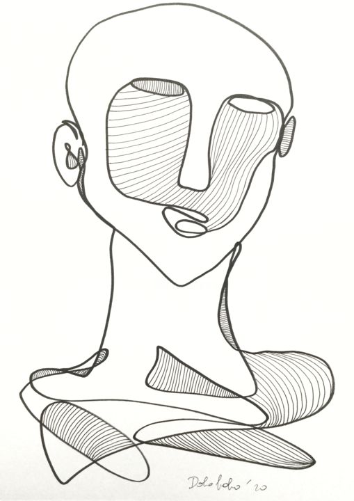 Disegno intitolato "figura 02" da Dabobabo, Opera d'arte originale, Biro