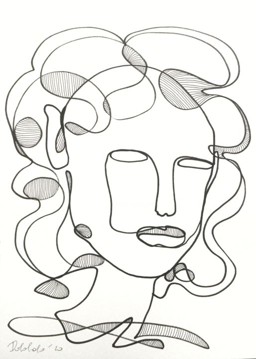 Drawing titled "figura 03" by Dabobabo, Original Artwork, Ballpoint pen