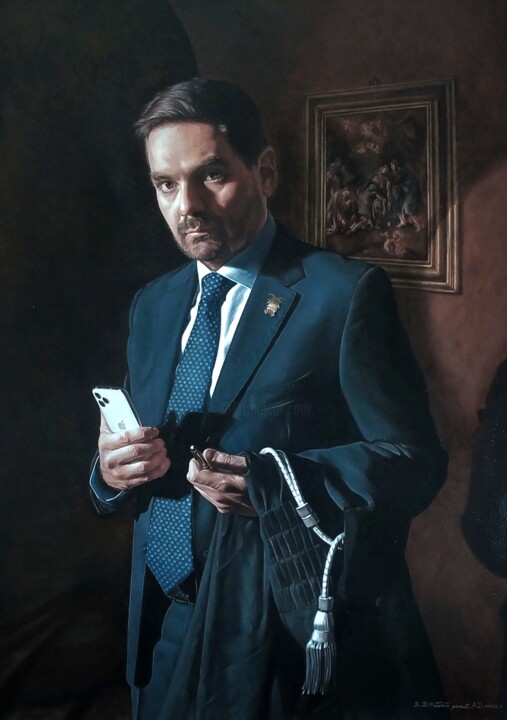 Pintura titulada "L'avvocato" por Stefano D'Acunto, Obra de arte original, Oleo