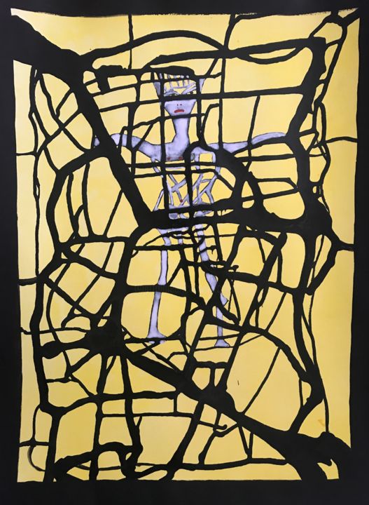Peinture intitulée "Enfermement ambigü.…" par Conceycam, Œuvre d'art originale, Acrylique