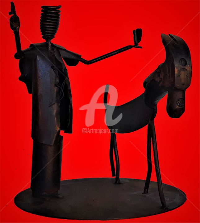 Escultura titulada "São Francisco" por José Claudinei Da Cruz, Obra de arte original, Metales