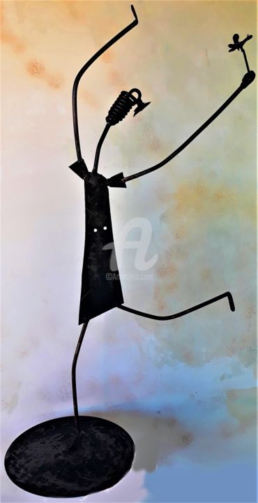 Escultura titulada "Menina Dançando" por José Claudinei Da Cruz, Obra de arte original, Metales