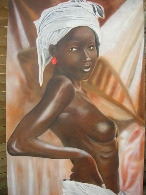Painting titled "beauté d'afrique" by Dada, Original Artwork