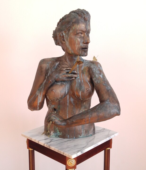 Sculpture titled "Vestige" by Daf, Original Artwork, Ceramics