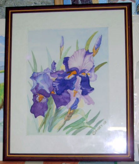 Painting titled "Iris 1" by Daudet, Original Artwork, Oil