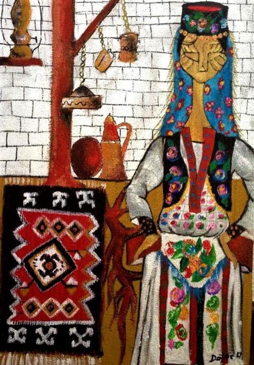 Painting titled "Motifs from Malsia" by Dafinë Vitija, Original Artwork, Acrylic