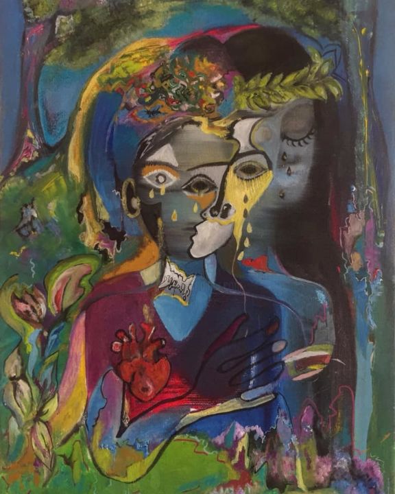Painting titled "I accept me as myse…" by Dafinë Vitija, Original Artwork, Oil