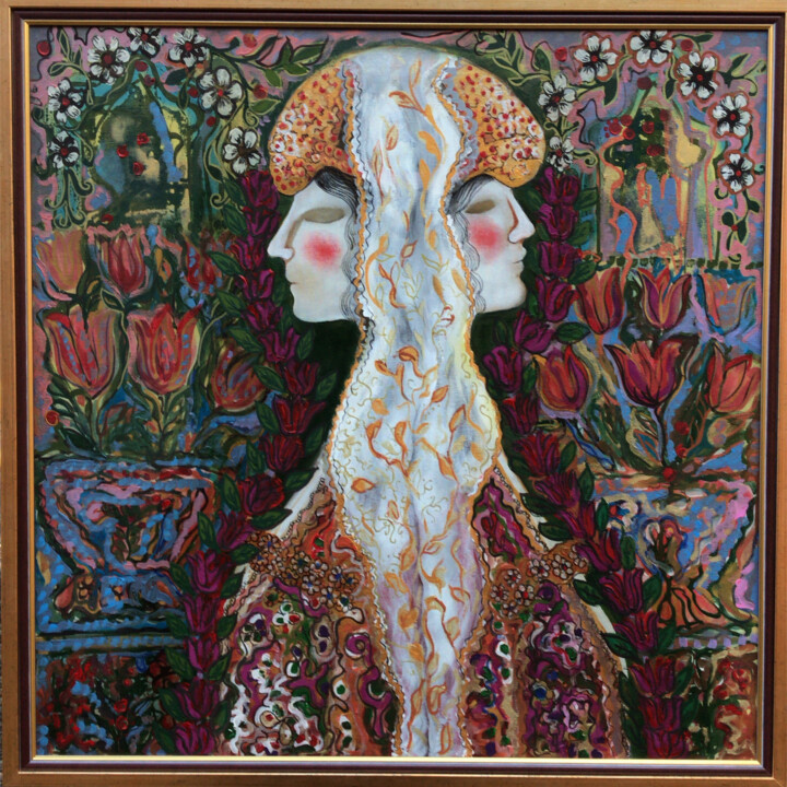 Painting titled "Bloomofflowers" by Dafinë Vitija, Original Artwork, Acrylic