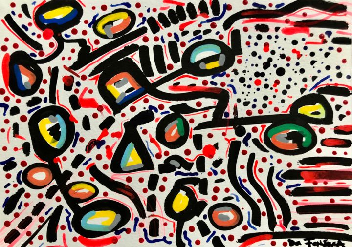 Painting titled "Photo de classe" by Laurent Da Fonseca, Original Artwork, Marker