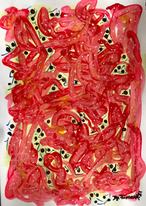 Peinture intitulée "En cage" par Laurent Da Fonseca, Œuvre d'art originale, Acrylique