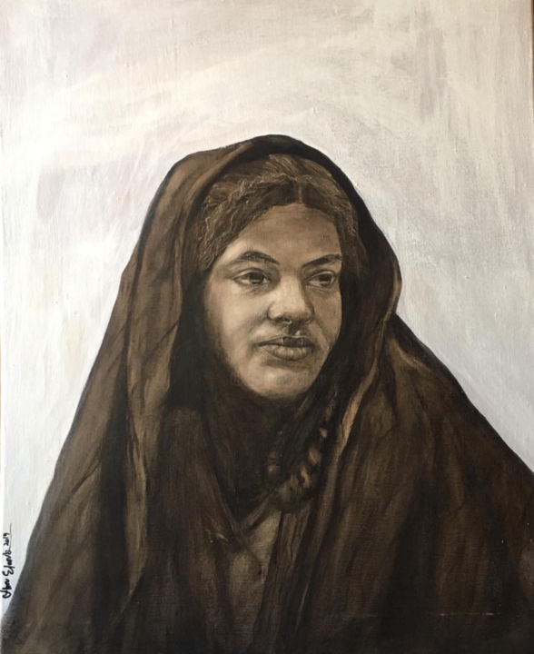Peinture intitulée "Femme de l’ancienne…" par Manar Abou Elaoula (A’M), Œuvre d'art originale, Huile Monté sur Châssis en bo…