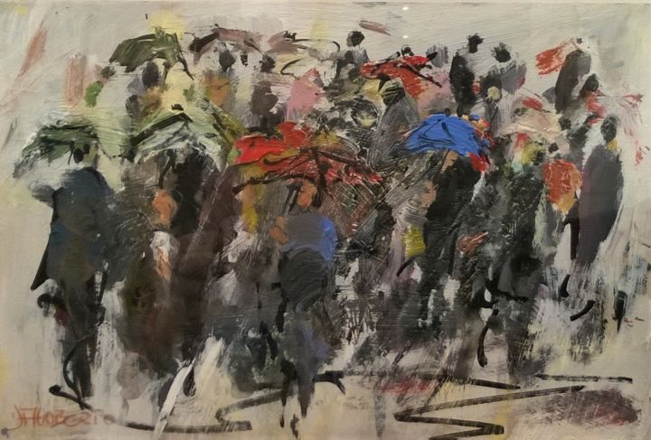 Pittura intitolato "Jour de pluie" da Dagoberto Silva, Opera d'arte originale, Acrilico