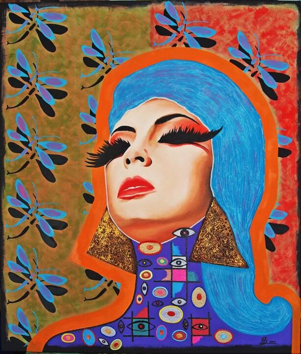 Painting titled "Contemporary woman…" by Daheaven Art, Original Artwork, Acrylic Mounted on Wood Stretcher frame