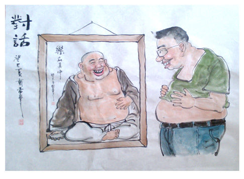 Drawing titled "对话" by Dai Lei, Original Artwork