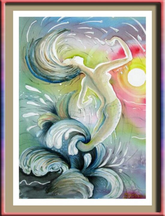 Peinture intitulée "La petite sirène" par Daisy Masson, Œuvre d'art originale, Autre