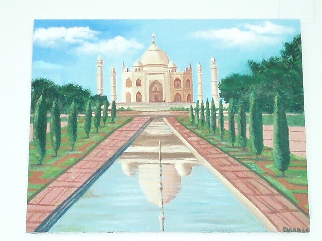 Painting titled "TAJ-MAJHAL" by Dakota Tarraga, Original Artwork