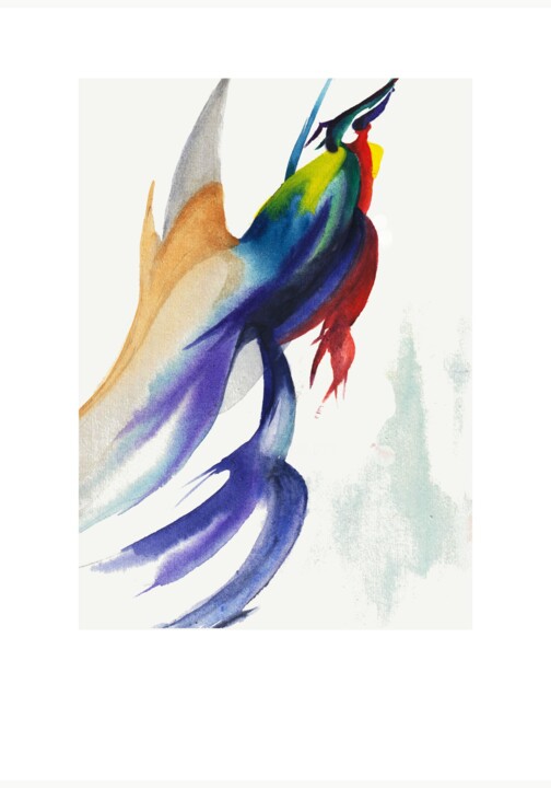 Painting titled "Bird" by Dalibor Dubový, Original Artwork, 2D Digital Work