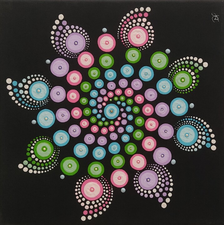 Pintura titulada "Colorful Mandala" por Dalila Martins, Obra de arte original, Acrílico