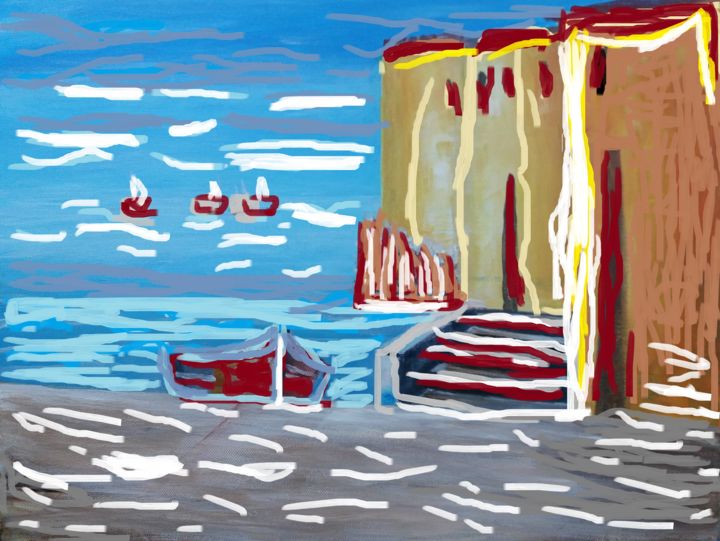 Pittura intitolato "mar" da Dalila Silva, Opera d'arte originale