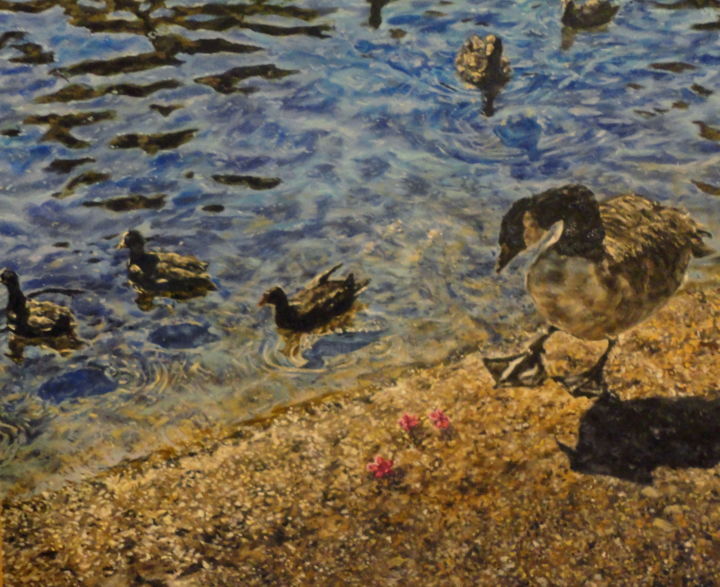 Pintura titulada "Ducks" por Dalila Trendafilova, Obra de arte original, Oleo