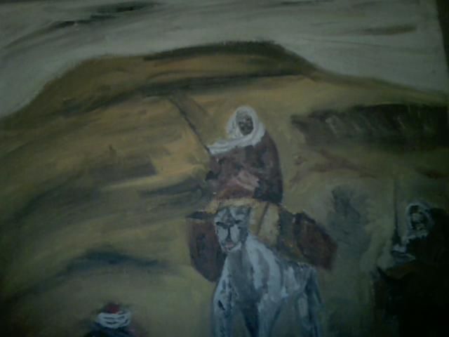 Pittura intitolato "DESERT ET SES TRESO…" da Fleur, Opera d'arte originale, Olio