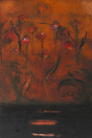 Painting titled "l'éveil" by Dalila, Original Artwork, Oil