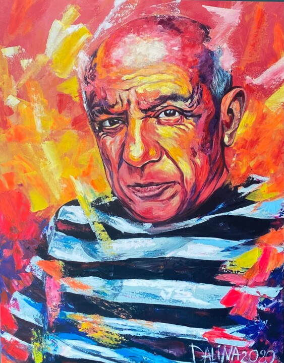 Printmaking titled "Pablo Picasso Mixed" by Dalinina, Original Artwork, Digital Print