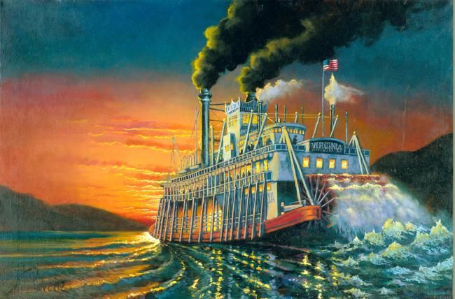 Peinture intitulée "The Packet ship "Vi…" par Dallas Pavone, Œuvre d'art originale