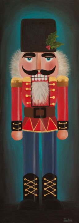 Painting titled "Nutcracker 3" by Ildikó Dallos-Nagy (DallosArt), Original Artwork, Acrylic Mounted on Wood Stretcher frame