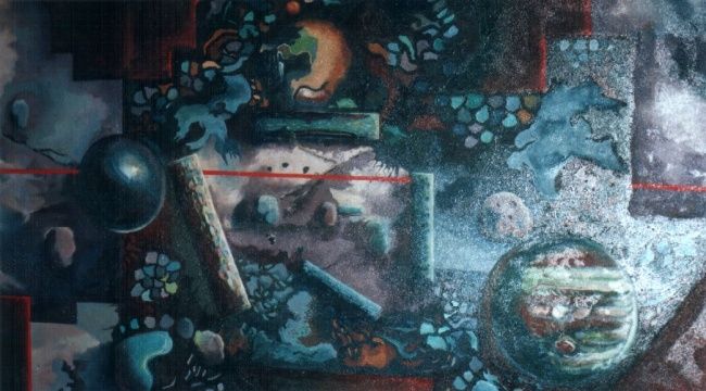 Pintura titulada "VIAJANDO EN EL TIEM…" por Rolando Tamani, Obra de arte original