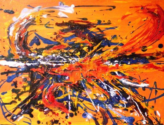 Картина под названием "CHAOS POST CREATIFS" - Dam Domido, Подлинное произведение искусства, Энкаустический