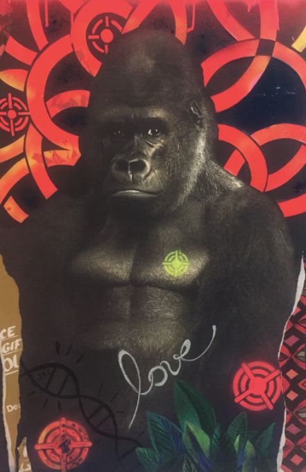 Dessin intitulée "I LOVE KOKO" par Dame De Trèfle, Œuvre d'art originale, Autre