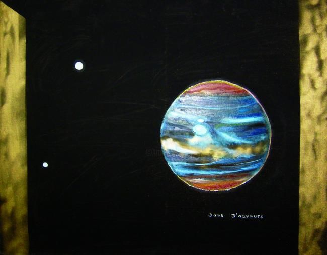 Painting titled "Jupiter" by Dame D'Auvours, Original Artwork