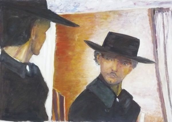 Painting titled "Zorro" by Jacqueline Lefebvre, Original Artwork